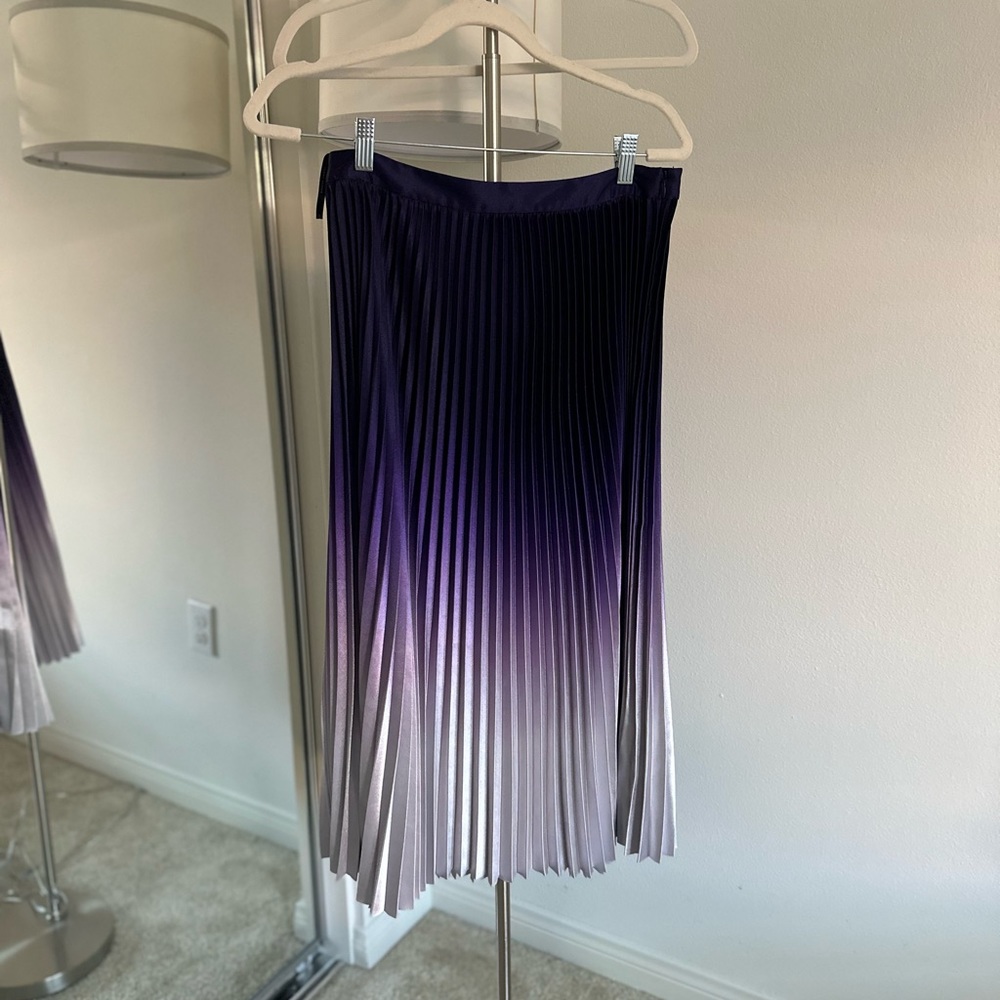 Tommy Hilfiger Showstopper Nocturnal Purple Pleated Midi Skirt - US 8-10 - NWT